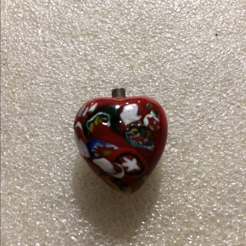 Vintage hand paint glass pendent